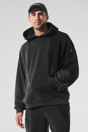 Men Alo Yoga Make Waves Hoodie Vintage Black Tonal | India 07693-QNET