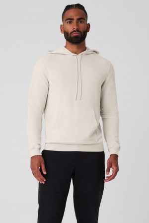 Men Alo Yoga Micro Waffle Fast Break Hoodie Bone | India 35120-EPUC