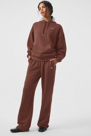 Women Alo Yoga Accolade Straight Leg Sweatpant Chestnut | India 37496-AVLT