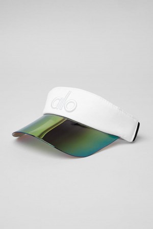 Women Alo Yoga Airlift Solar Visor White | India 84032-UMTN