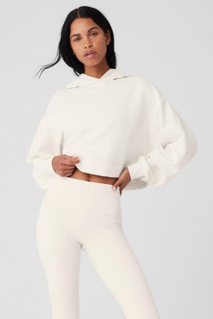 Women Alo Yoga Bae Hoodie Ivory | India 56841-UTRE