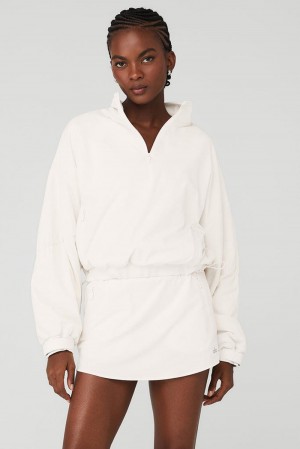 Women Alo Yoga Cropped Elevation Coverup Ivory | India 68532-FBUK