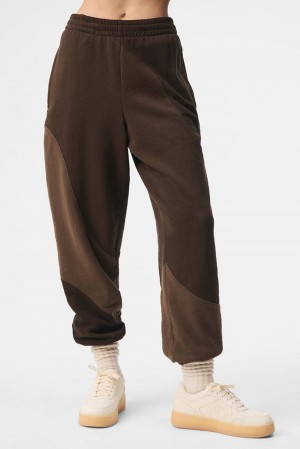Women Alo Yoga Make Waves Sweatpant Espresso Tonal | India 21708-RYDU