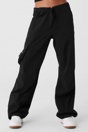 Women Alo Yoga Megastar Cargo Pant Black | India 72598-DPQO