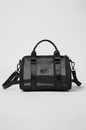 Women Alo Yoga Mini Sheer Duffle Bag Black | India 15632-UMRW