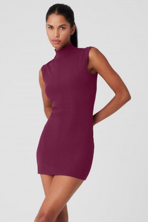 Women Alo Yoga Run It Back Dress Wild Berry | India 95134-XAHC