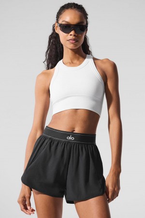 Women Alo Yoga Seamless Delight High Neck Bra White | India 50387-OQTE