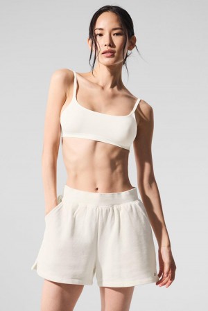 Women Alo Yoga Sheer Glow Bra Ivory | India 17394-CYRI