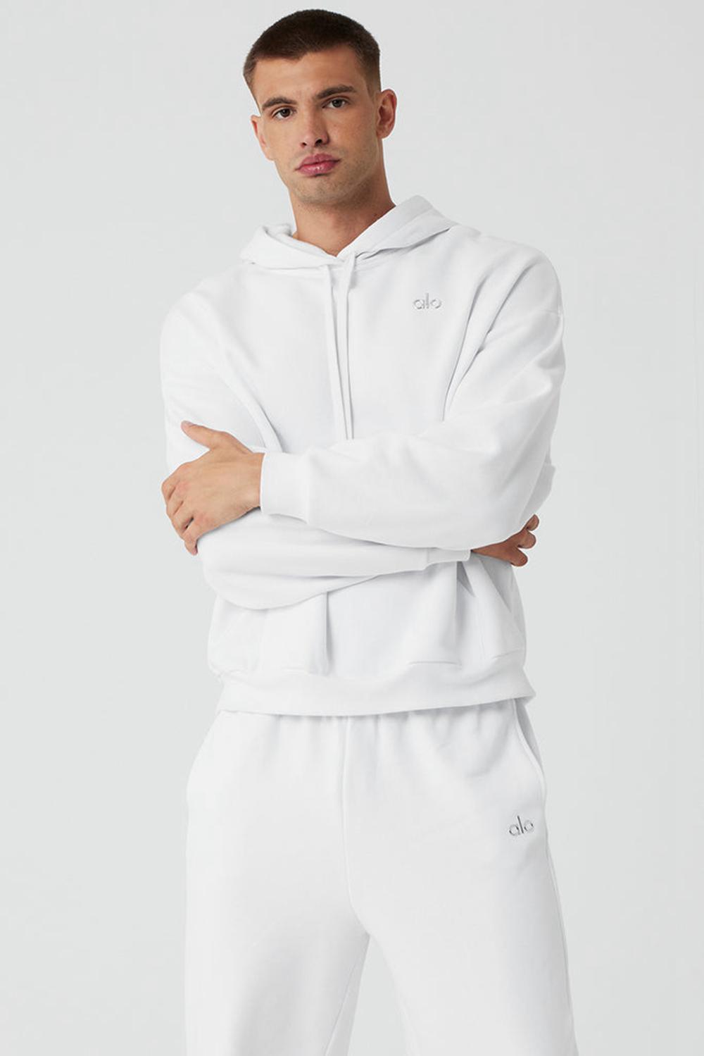 Men Alo Yoga Accolade Hoodie White | India  43970-ZIDV