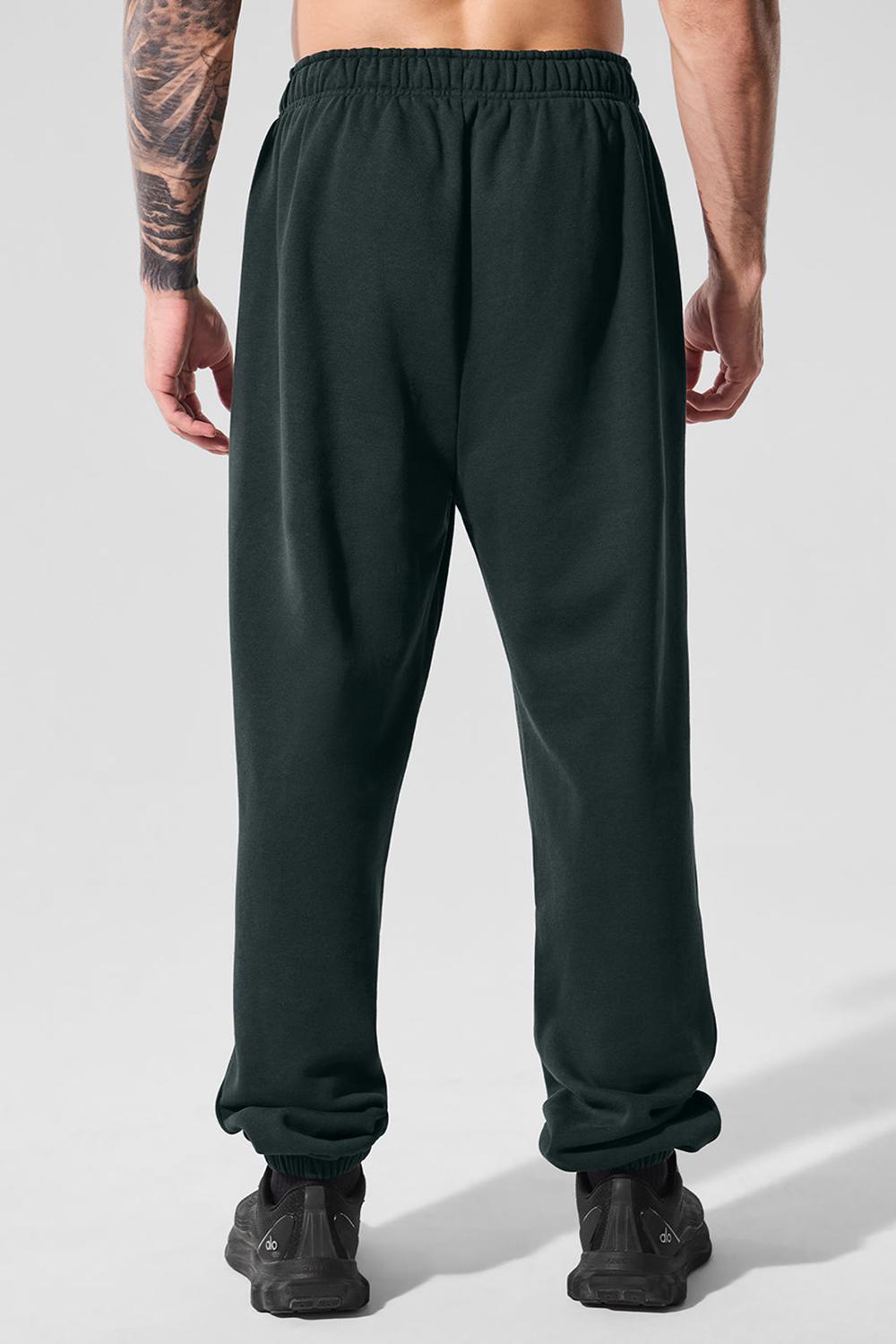 Men Alo Yoga Accolade Sweatpant Charcoal Green | India  14892-HXMW