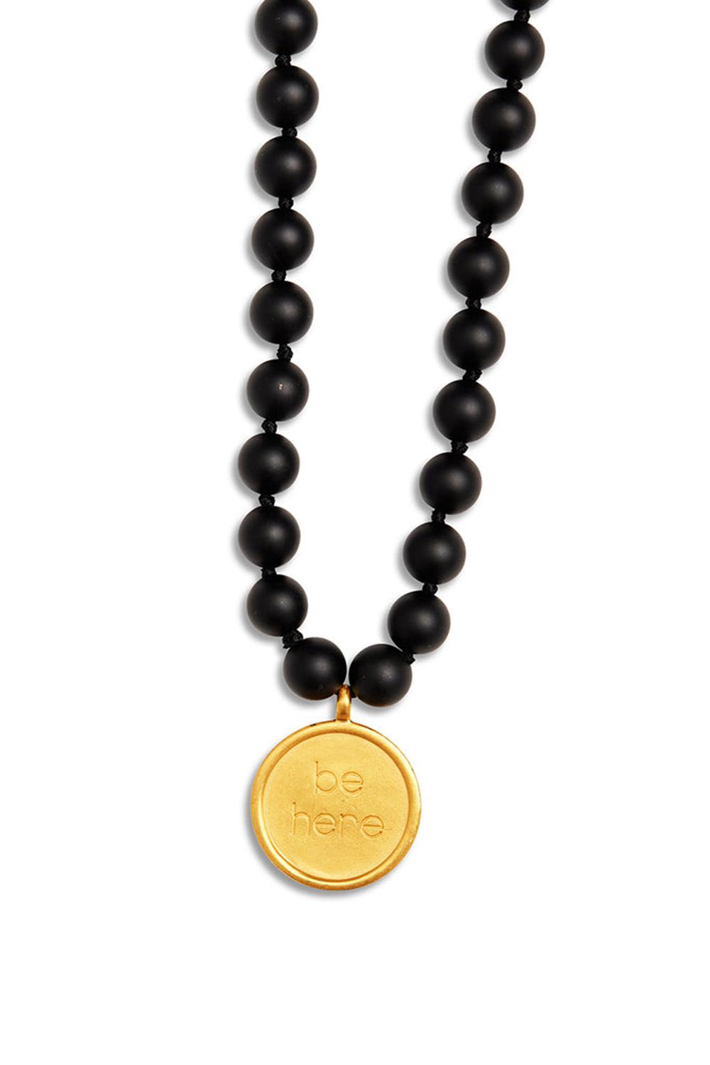 Men Alo Yoga Black Onyx Mala Necklace Matte Black | India  61835-KASQ