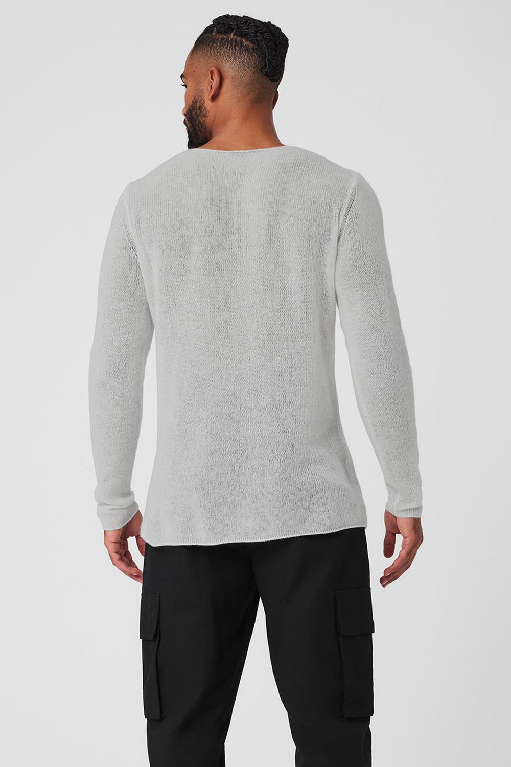 Men Alo Yoga Cashmere Reform Long Sleeve Dove Grey Heather | India  32845-LJVW