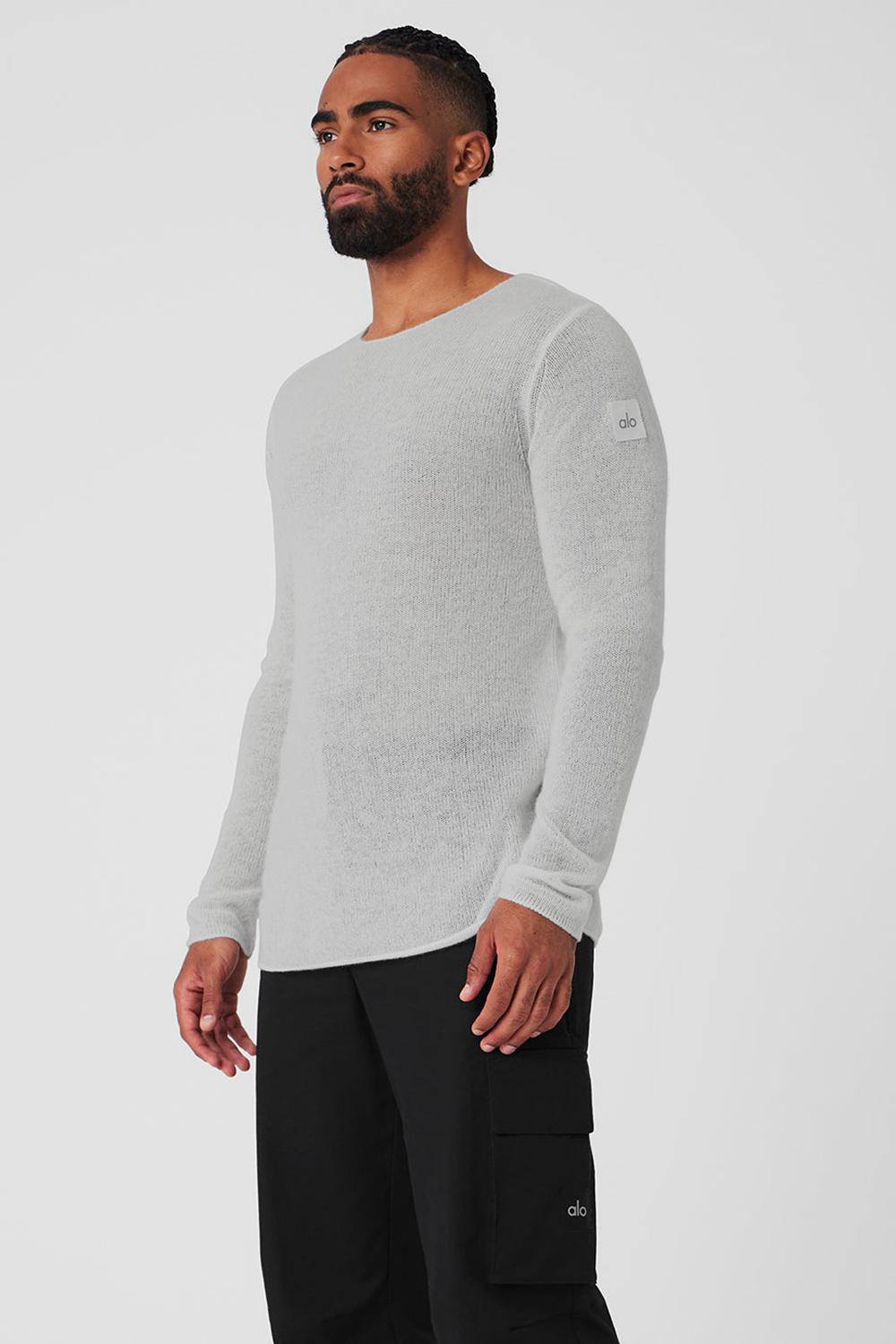 Men Alo Yoga Cashmere Reform Long Sleeve Dove Grey Heather | India  32845-LJVW