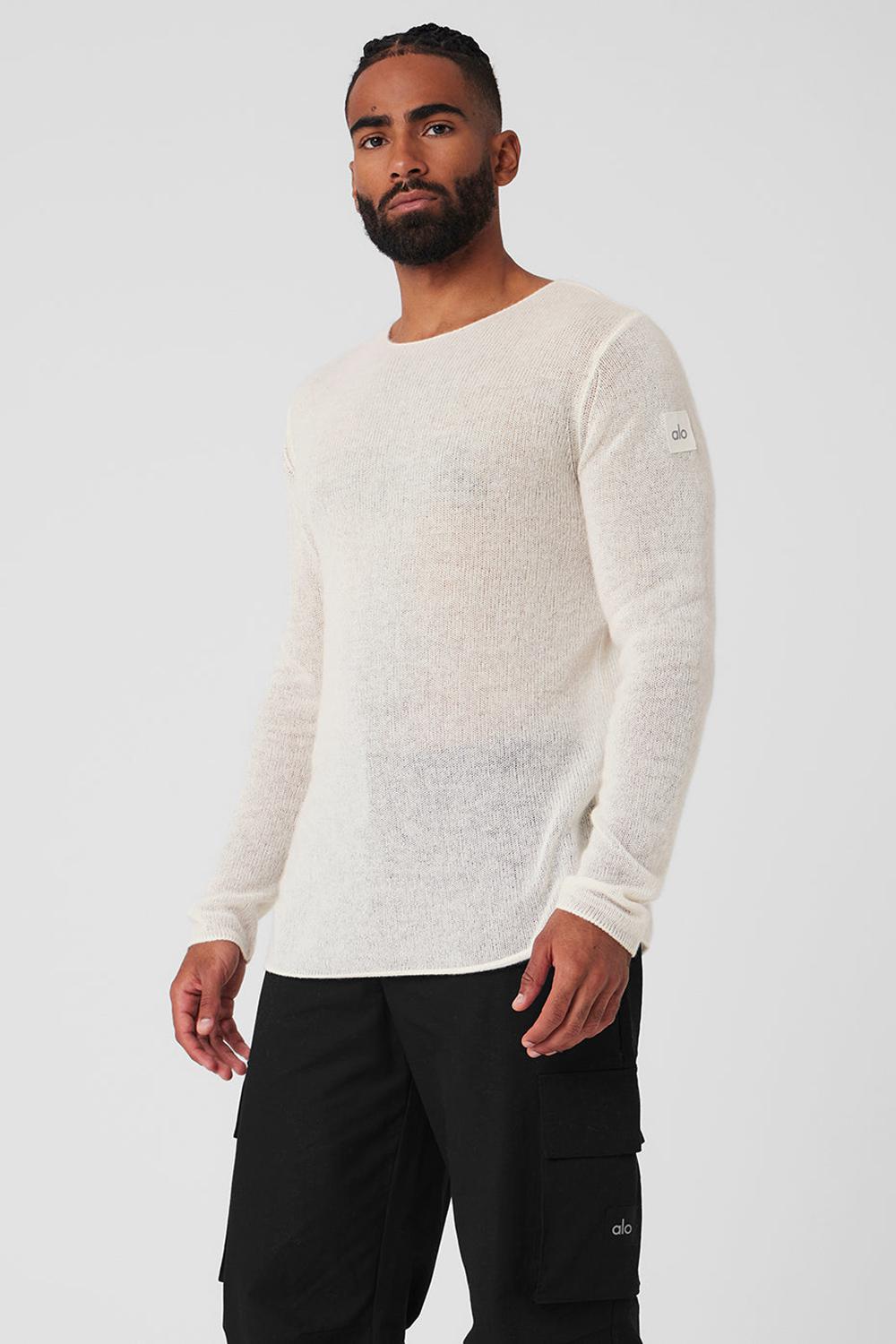 Men Alo Yoga Cashmere Reform Long Sleeve Ivory | India  20358-RXCI