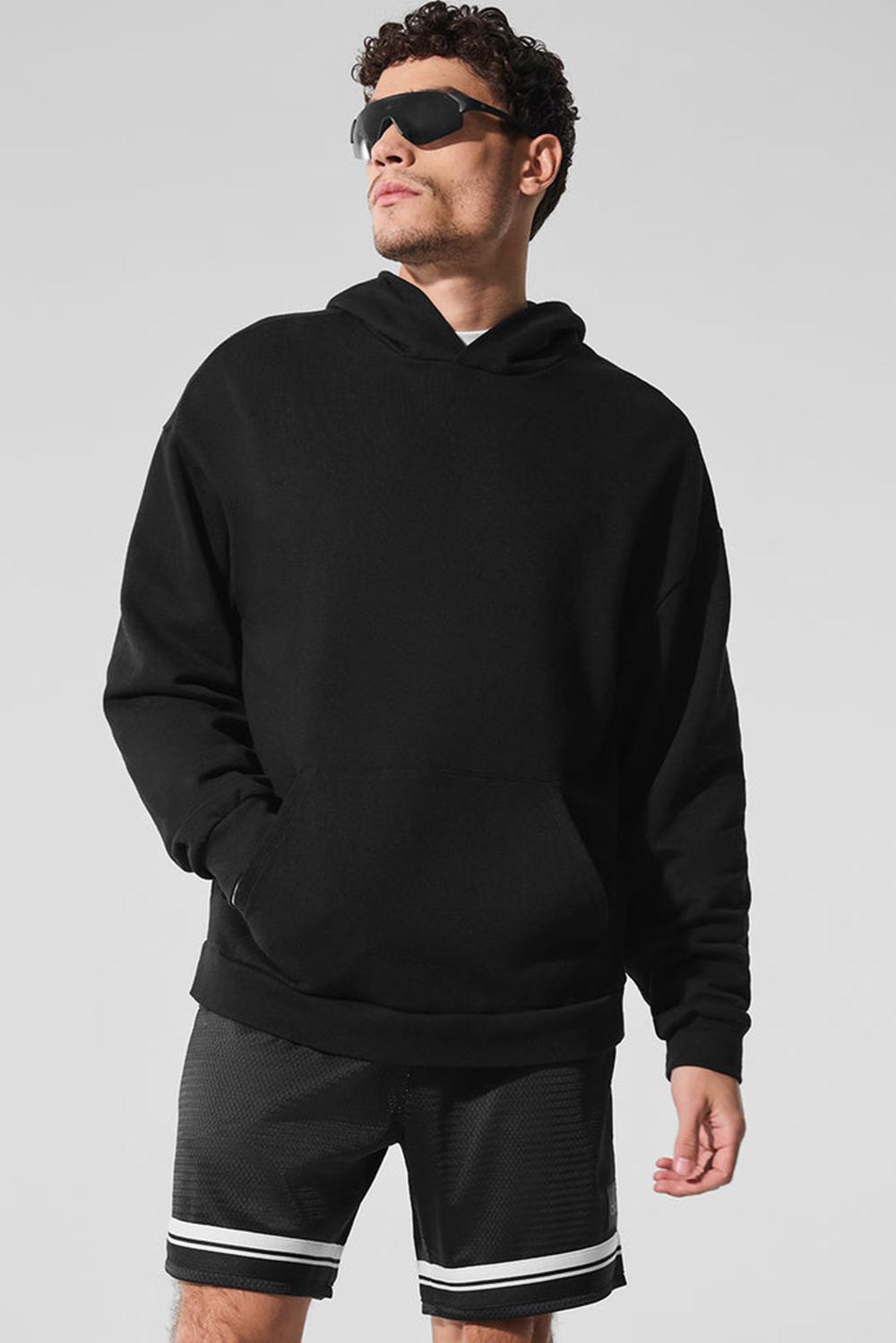 Men Alo Yoga Chill Hoodie Black | India  12039-IZUR