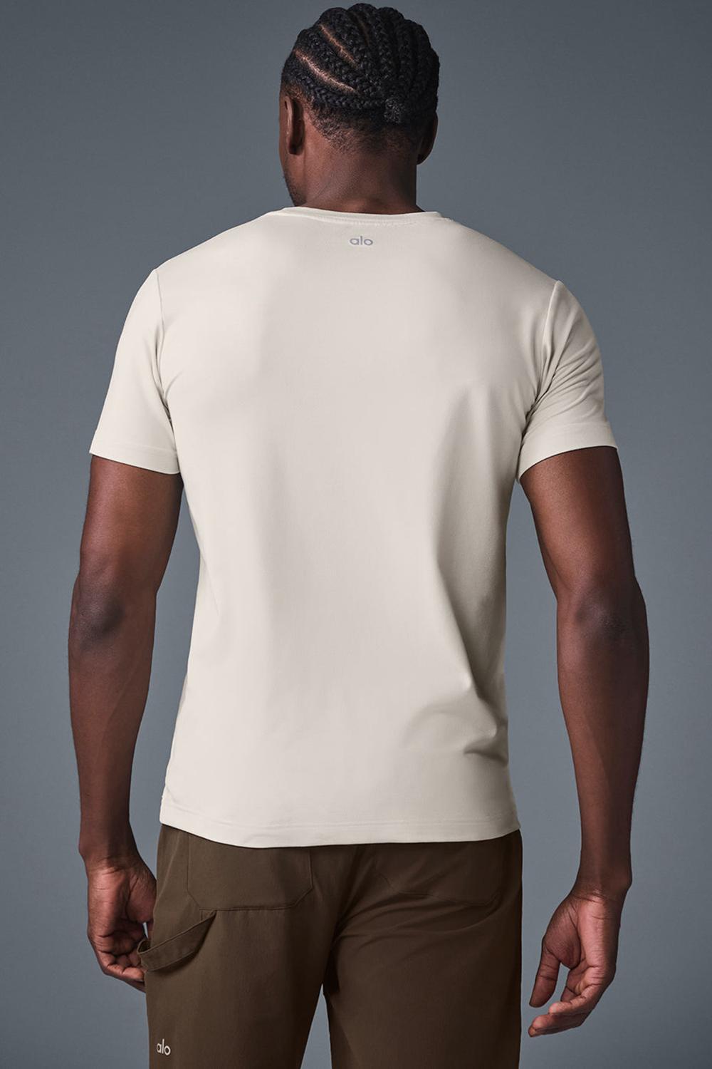 Men Alo Yoga Conquer Reform Crewneck Short Sleeve Bone | India  92561-HZKV