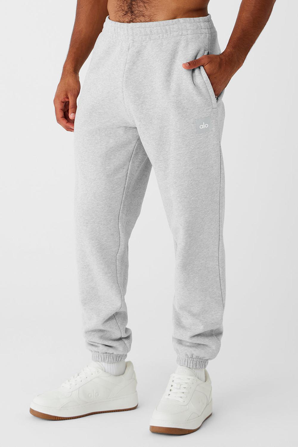 Men Alo Yoga Cuffed Renown Heavy Weight Sweatpant Athletic Heather Grey | India  03452-MCPB
