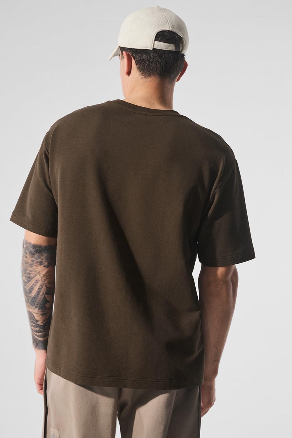 Men Alo Yoga Double Take Short Sleeve Espresso | India  08732-GMSP