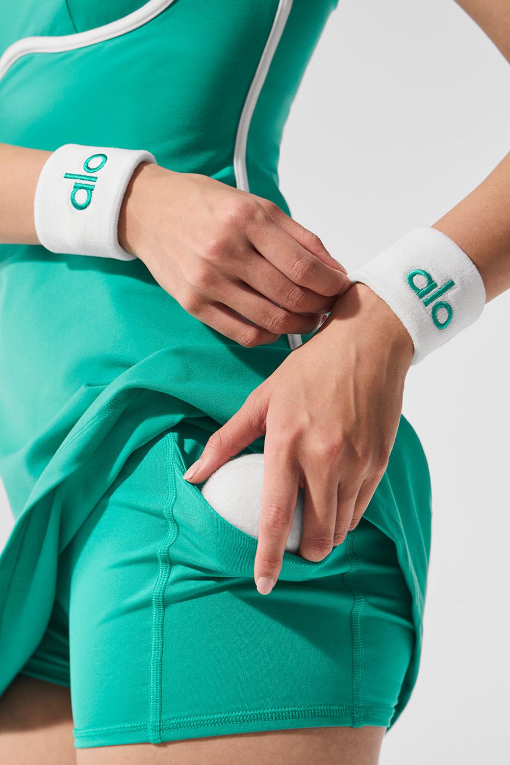 Men Alo Yoga Glow (2-Pack) Wristband White / Spruce Green | India  04318-IOQM
