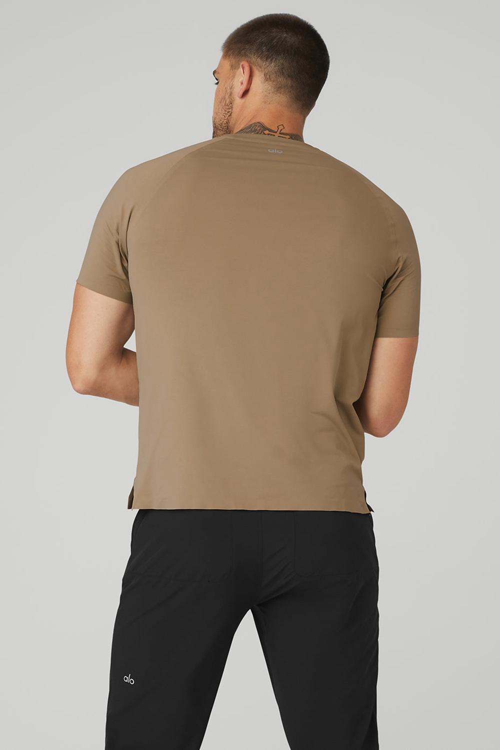 Men Alo Yoga Idol Performance Tee Gravel | India  53678-VNSZ