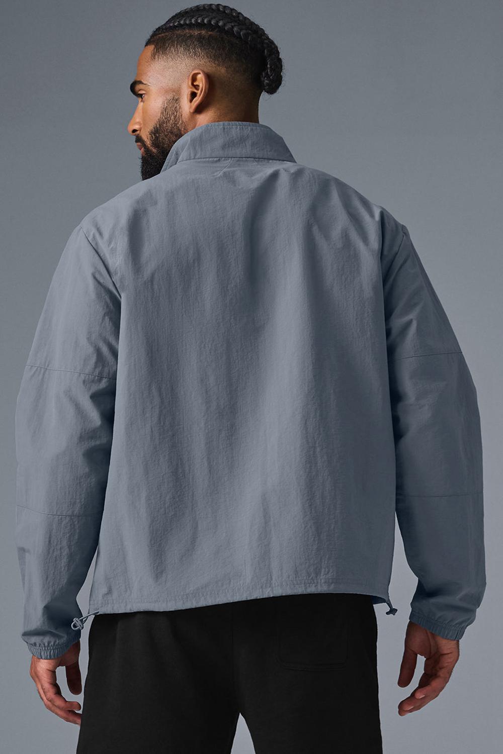 Men Alo Yoga Lightweight Takeaway Track Pullover Steel Grey | India  53794-FTGB