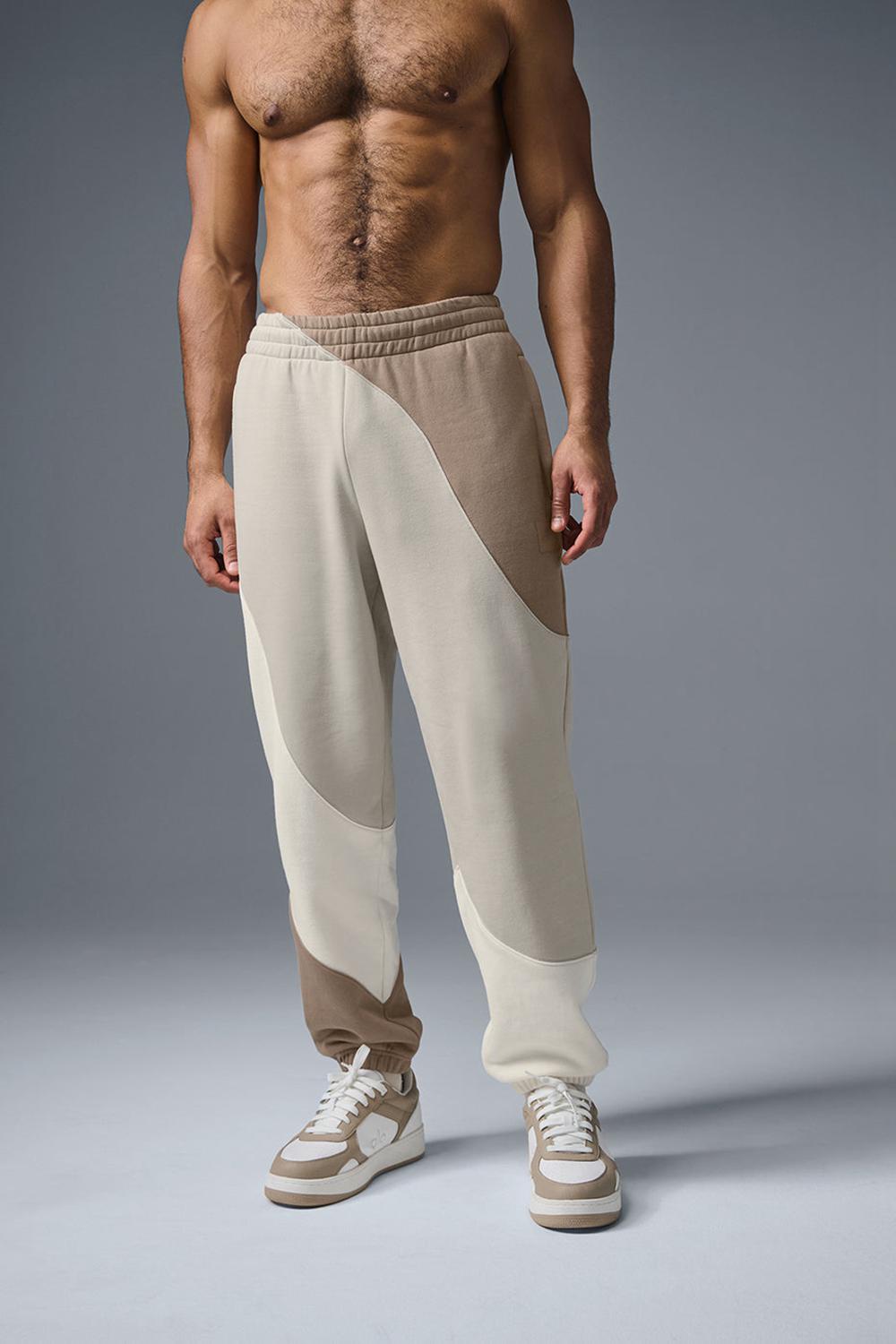 Men Alo Yoga Make Waves Sweatpant Ivory / Bone / Gravel | India  92857-MDLZ