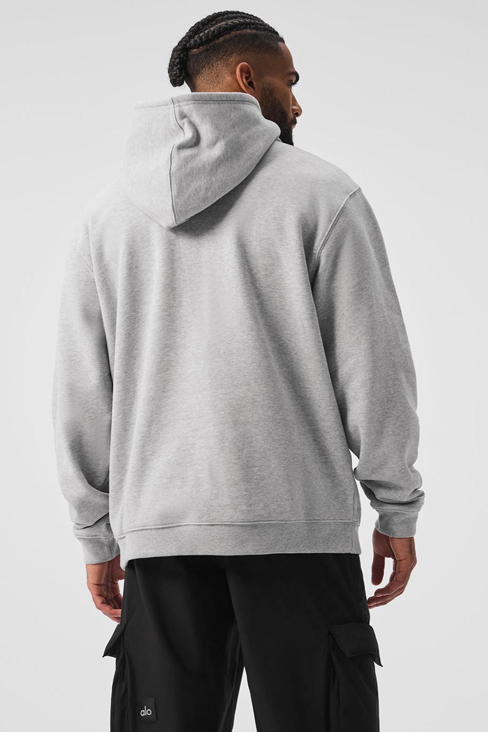 Men Alo Yoga Renown Heavy Weight Hoodie Athletic Heather Grey | India  60329-BFHL