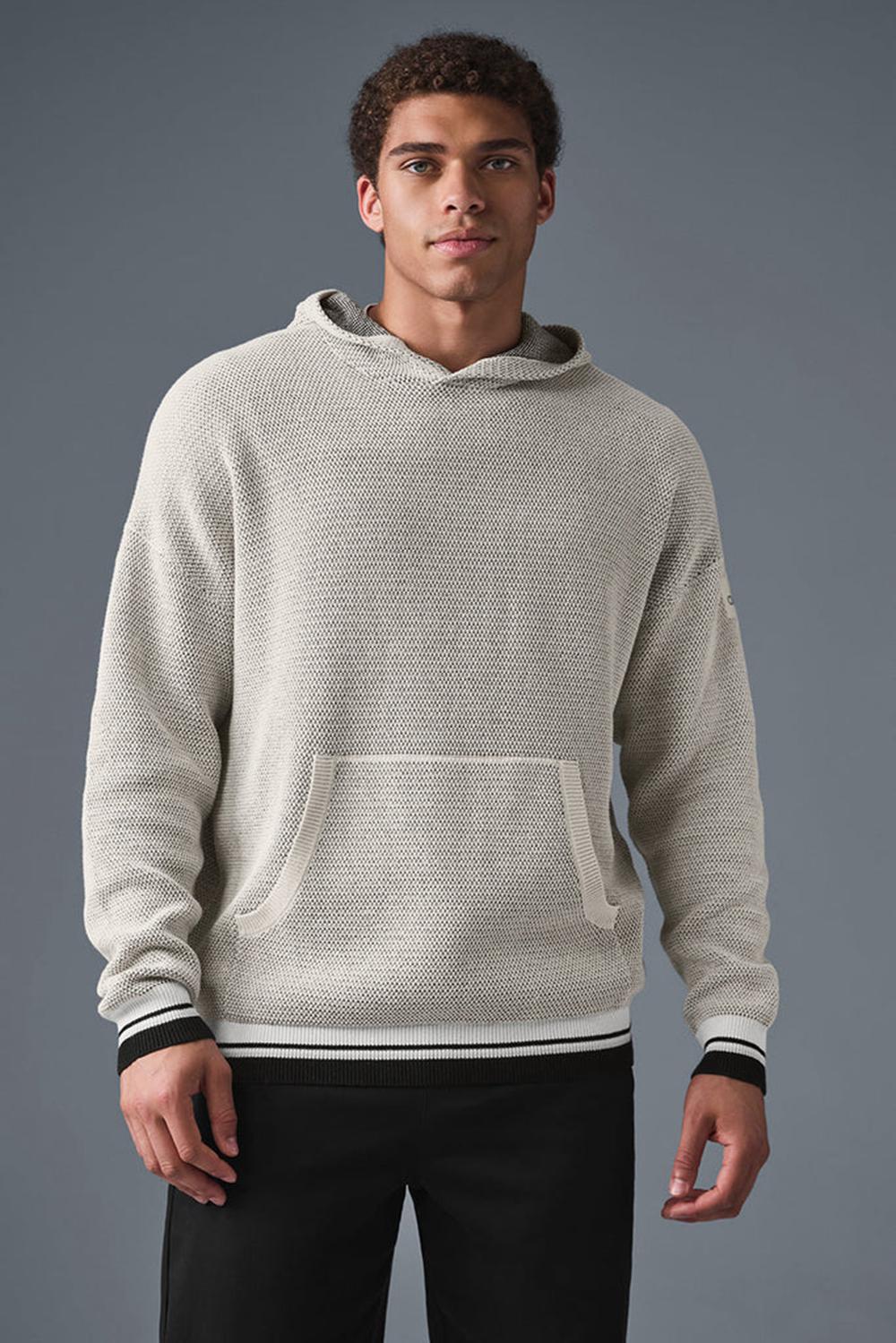 Men Alo Yoga Sports Club Knit Hoodie Bone | India  40973-MHBC