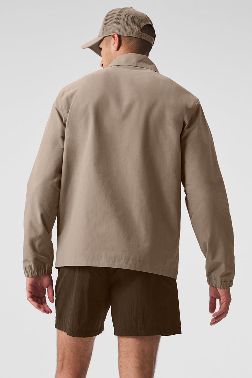 Men Alo Yoga Torrent Overshirt Gravel | India  12453-IRHZ