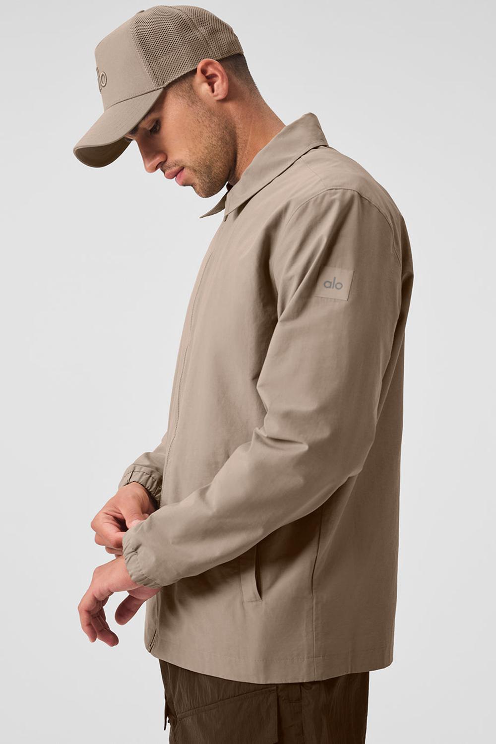 Men Alo Yoga Torrent Overshirt Gravel | India  12453-IRHZ