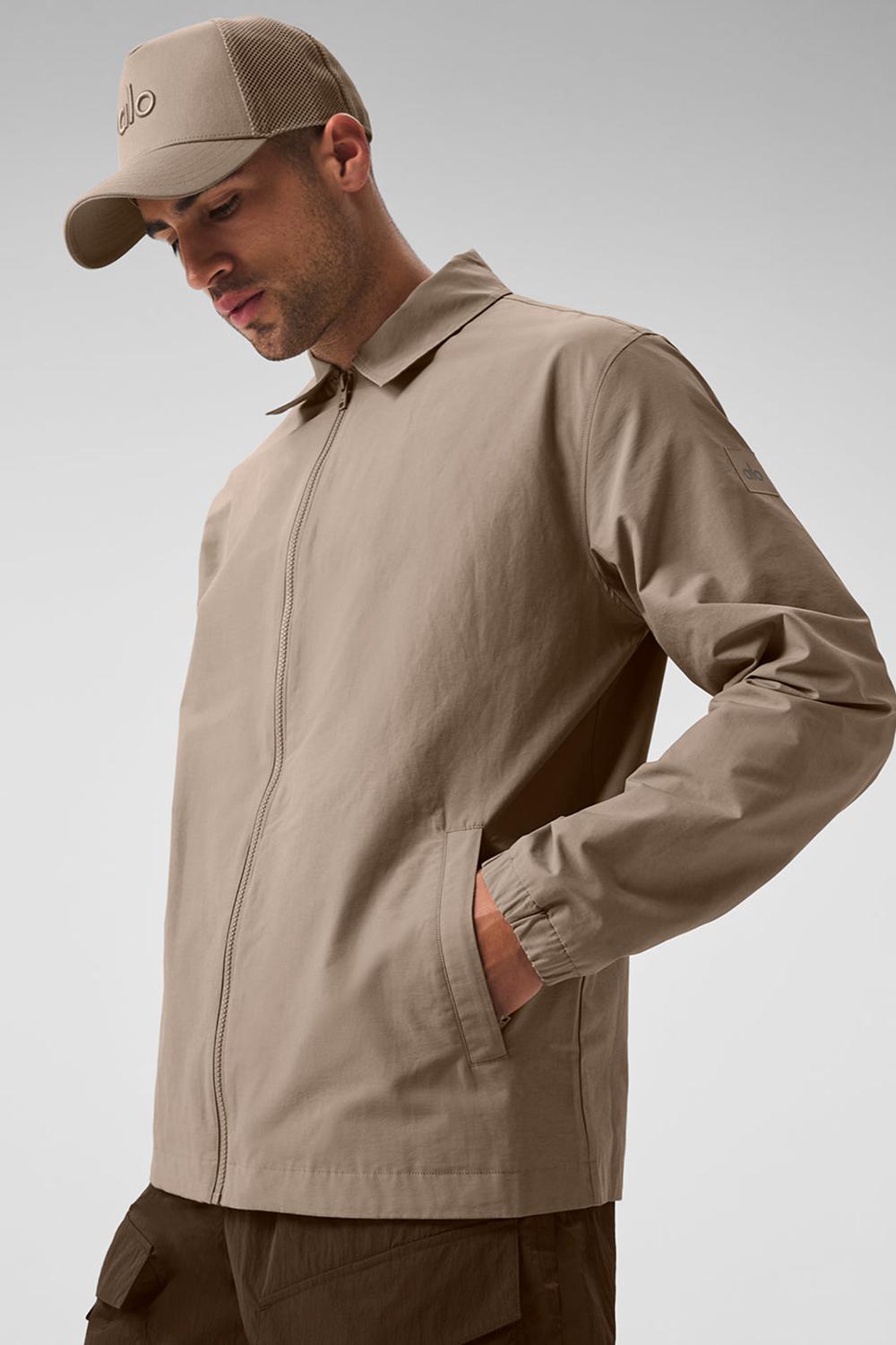 Men Alo Yoga Torrent Overshirt Gravel | India  12453-IRHZ