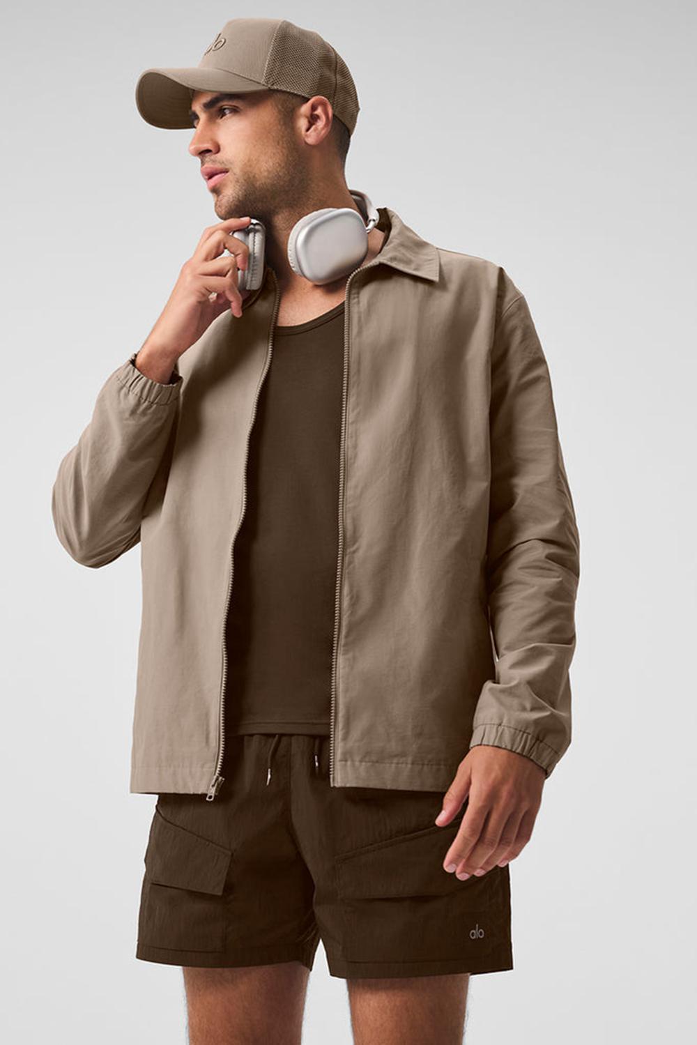 Men Alo Yoga Torrent Overshirt Gravel | India  12453-IRHZ