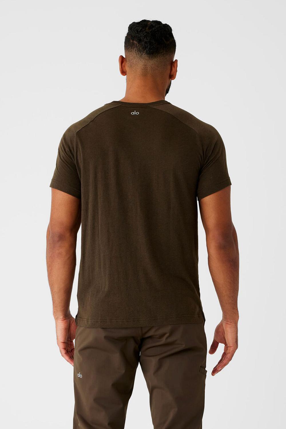 Men Alo Yoga Triumph Raglan Tee Espresso | India  08946-CZMN