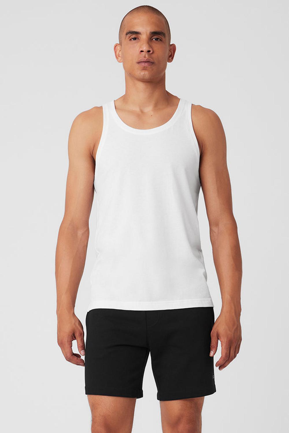 Men Alo Yoga Triumph Tank White | India  42890-DWZR