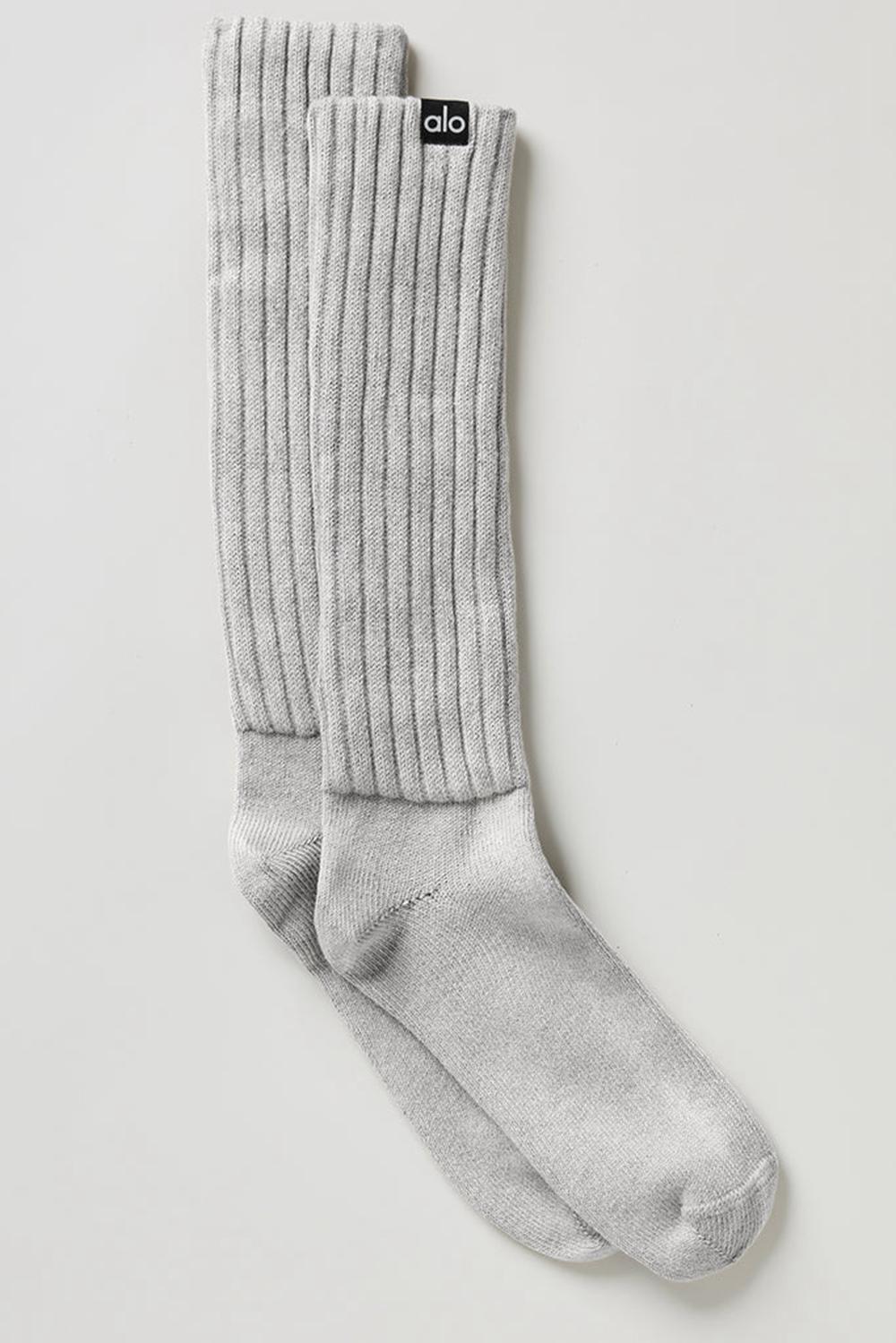 Men Alo Yoga Unisex Washed Scrunch Sock Hazy Grey Wash | India  90231-ILWD