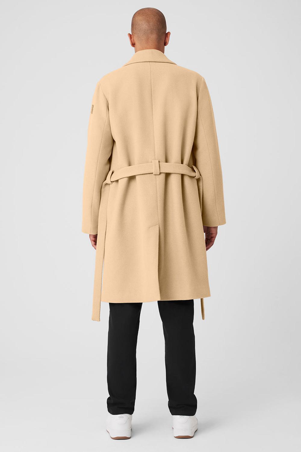 Men Alo Yoga Wool Gameday Overcoat Camel | India  92473-OEVL