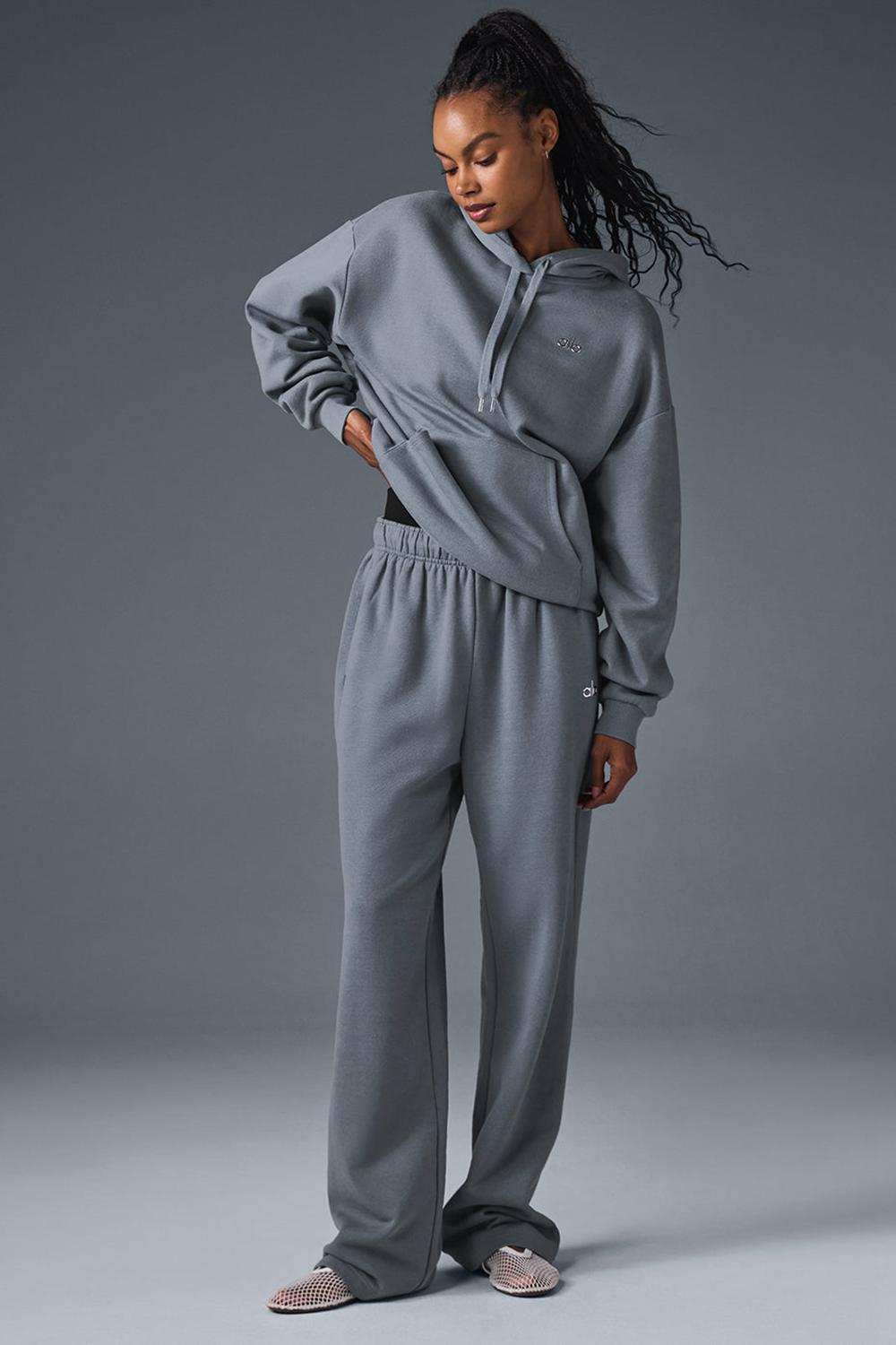 Women Alo Yoga Accolade Straight Leg Sweatpant Steel Grey | India  12495-RQVU