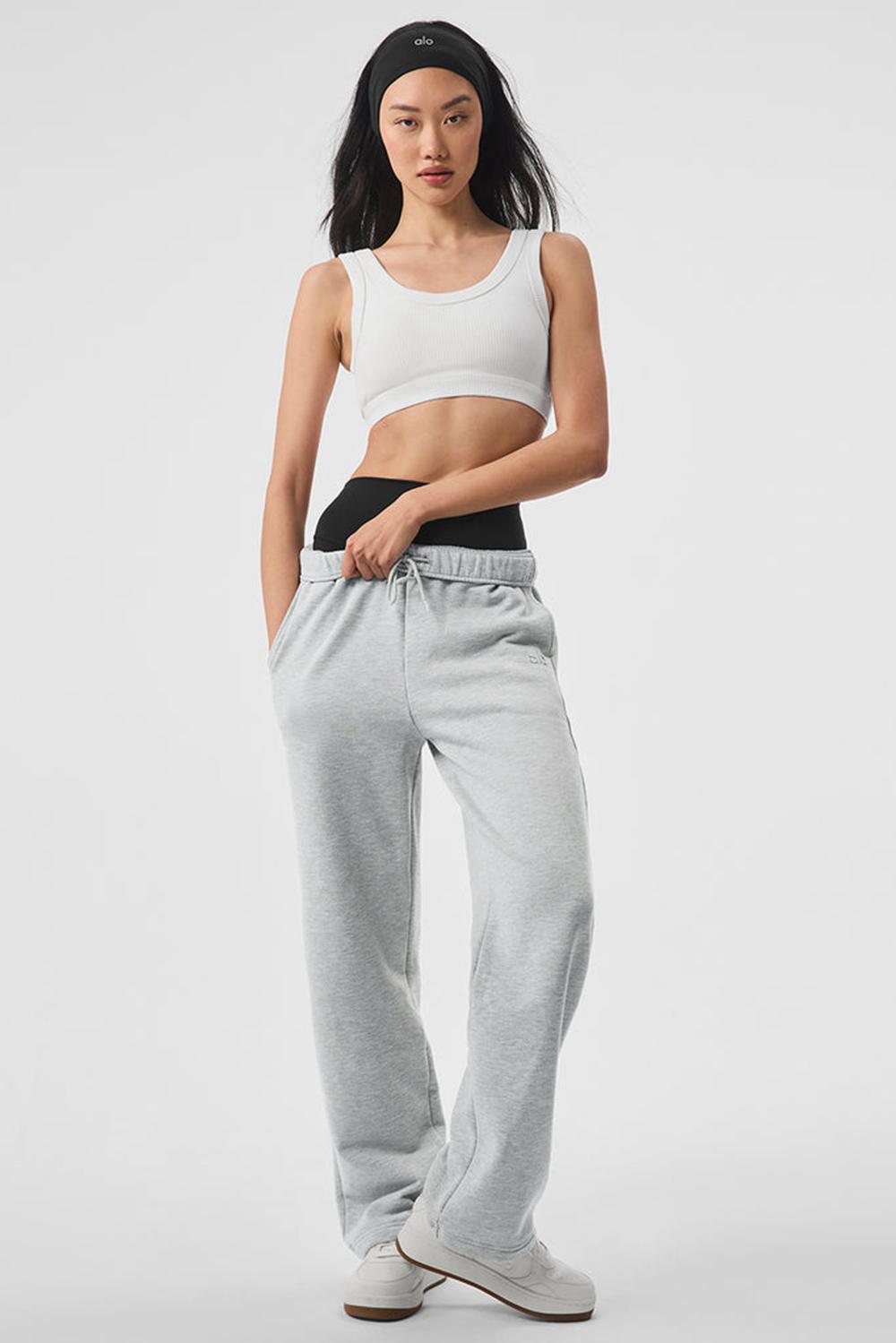 Women Alo Yoga Accolade Straight Leg Sweatpant Athletic Heather Grey | India  50286-MAFT