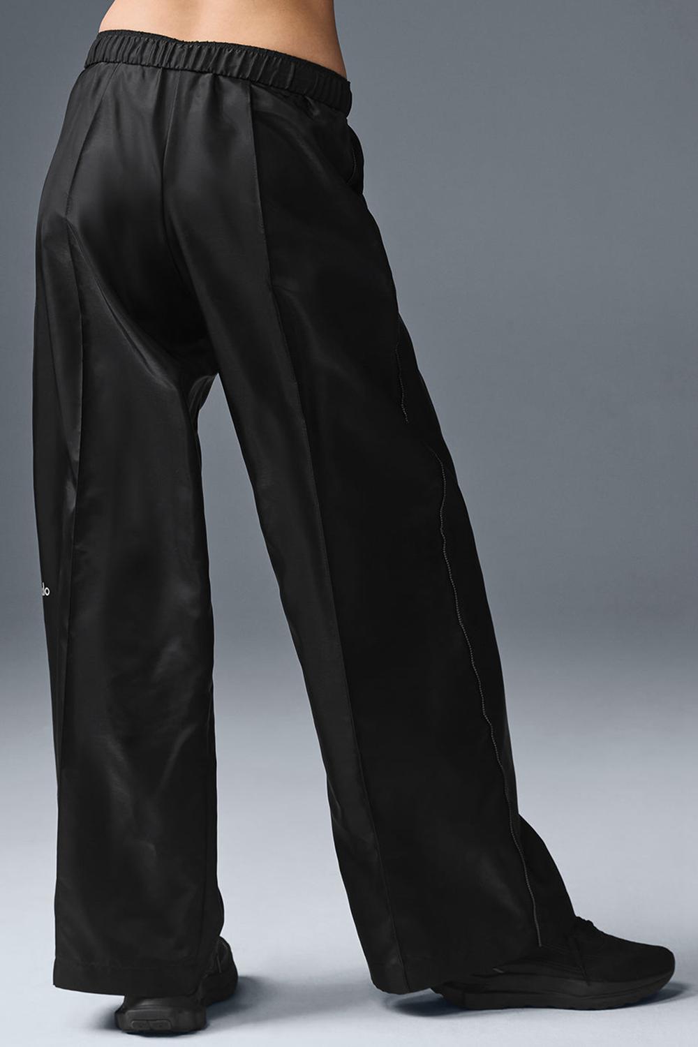 Women Alo Yoga Afterglow Wide Leg Track Pant Black | India  06124-ARDC