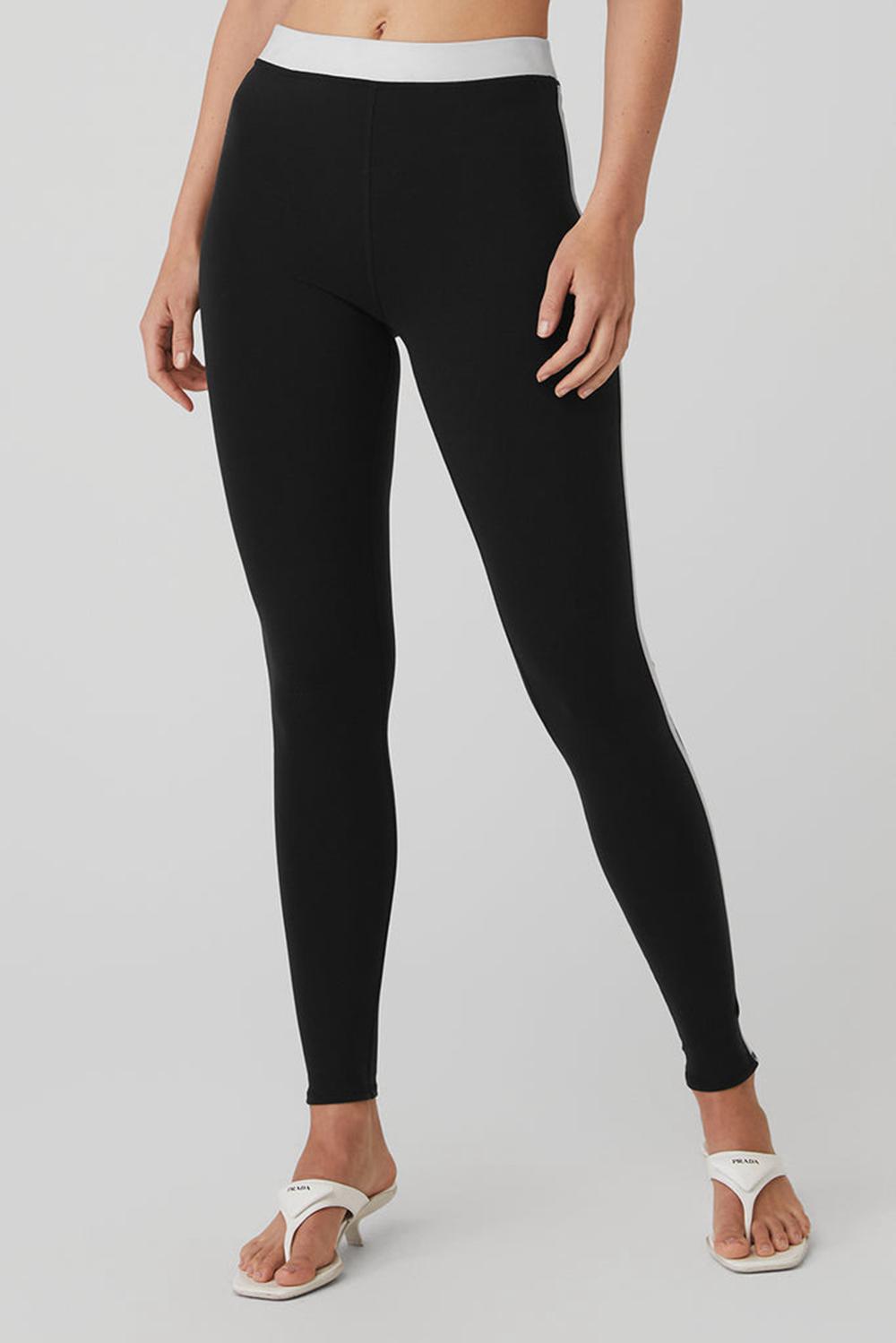 Women Alo Yoga Airbrush High-Waist Streamlined Legging Black / White | India  02791-YTQA