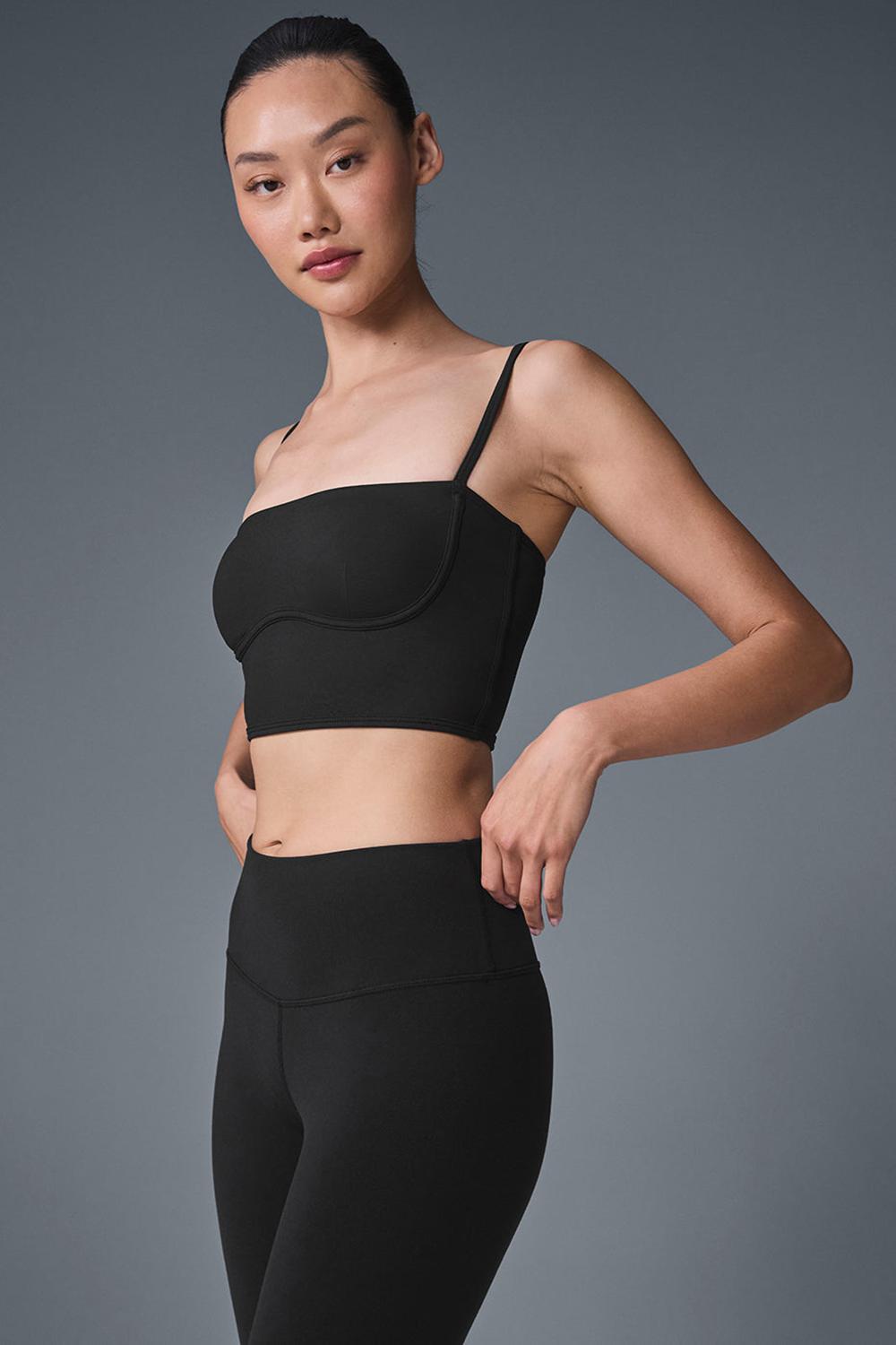 Women Alo Yoga Airbrush Streamlined Bra Tank Black | India  90724-LAGX
