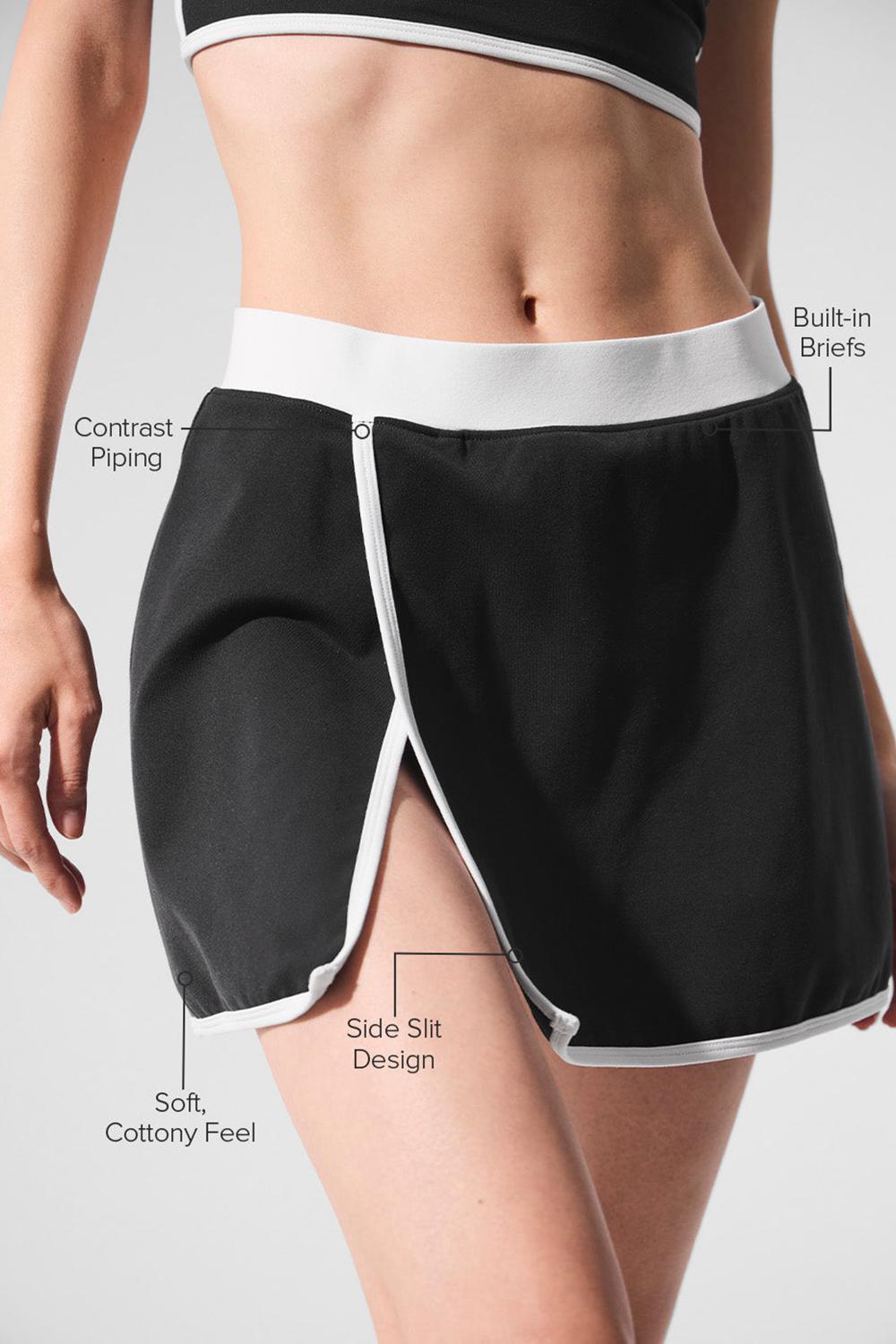 Women Alo Yoga Airbrush Streamlined Skirt Black / White | India  84175-UOHJ