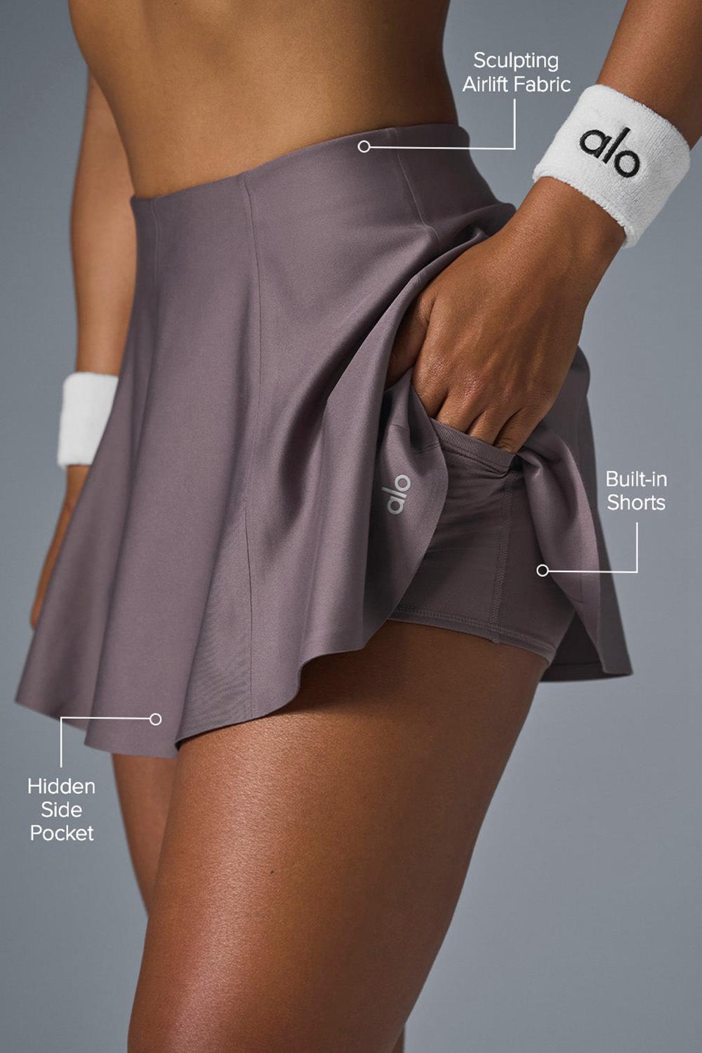 Women Alo Yoga Airlift Down The Line Tennis Skirt Raisinette | India  53128-EAJB