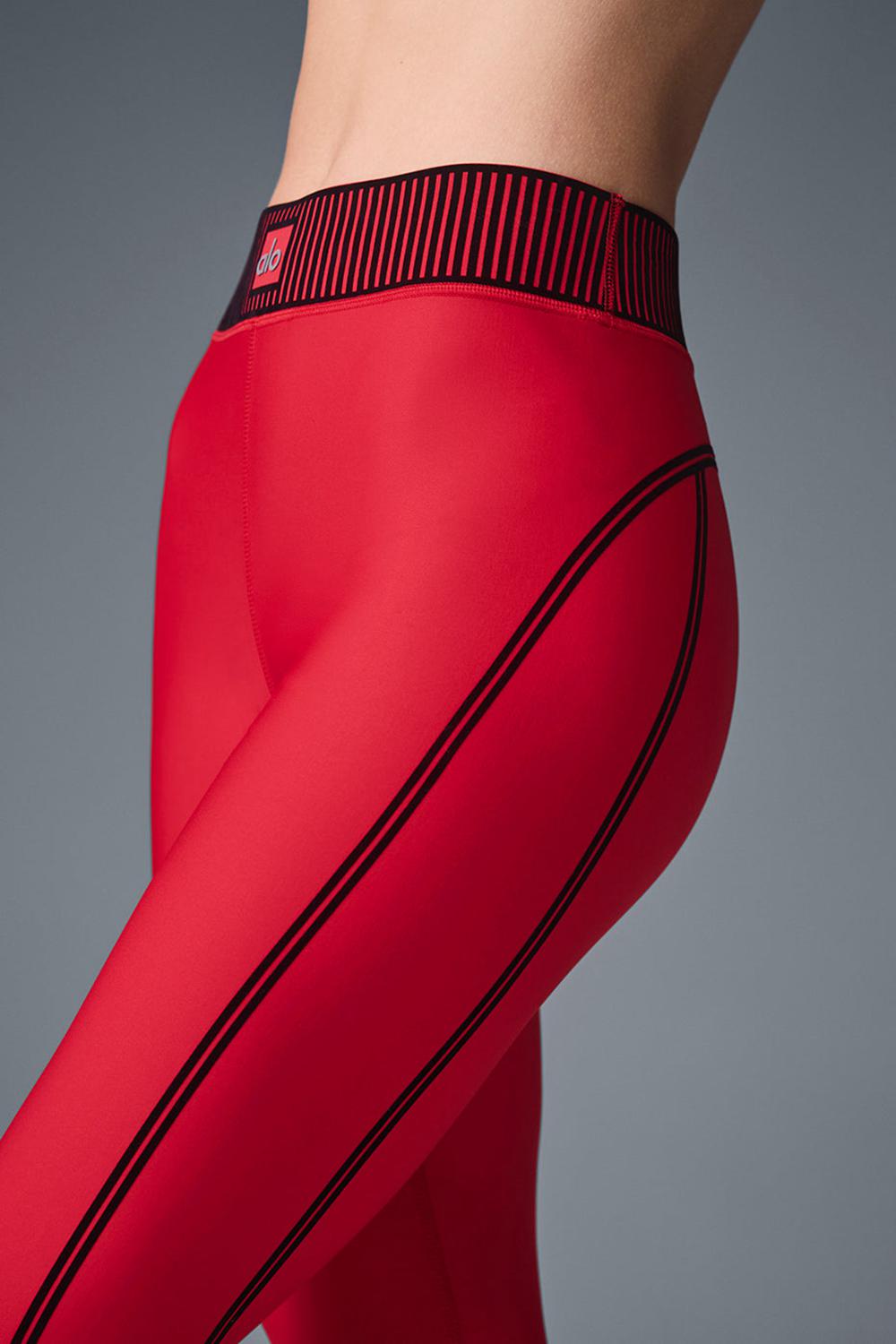 Women Alo Yoga Airlift High-Waist 7/8 Line Up Legging Bold Red | India  36704-LPDW