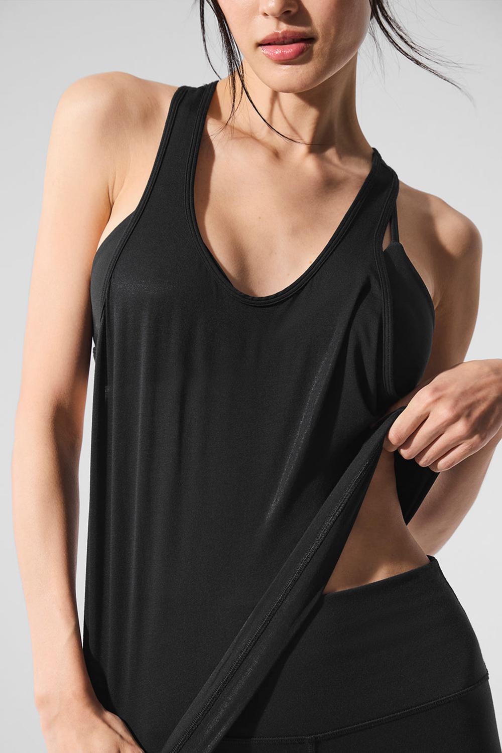 Women Alo Yoga All Day Tank Black | India  53017-FWTK