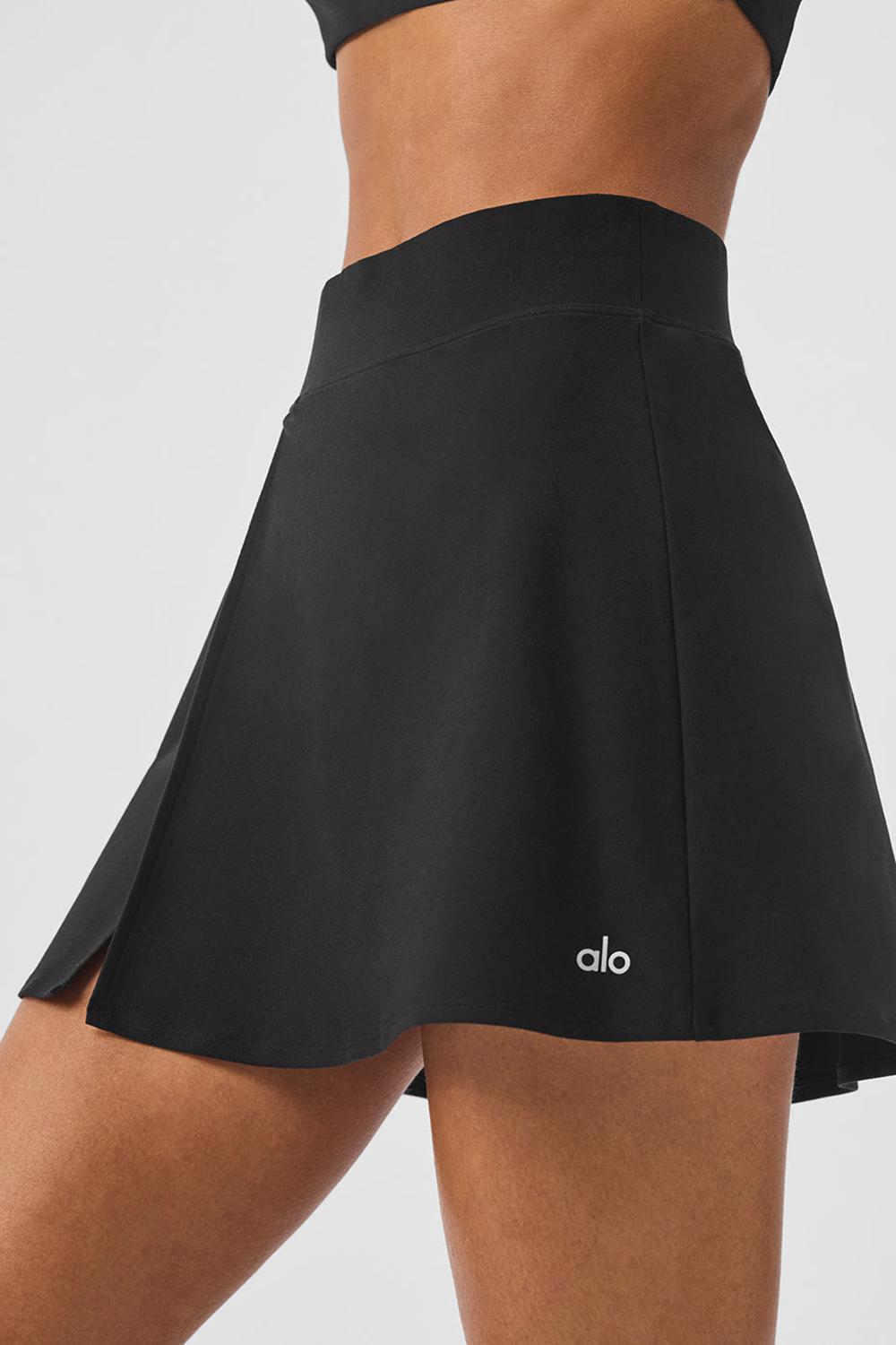 Women Alo Yoga Alosoft Backspin Skirt Black | India  71065-YSJO