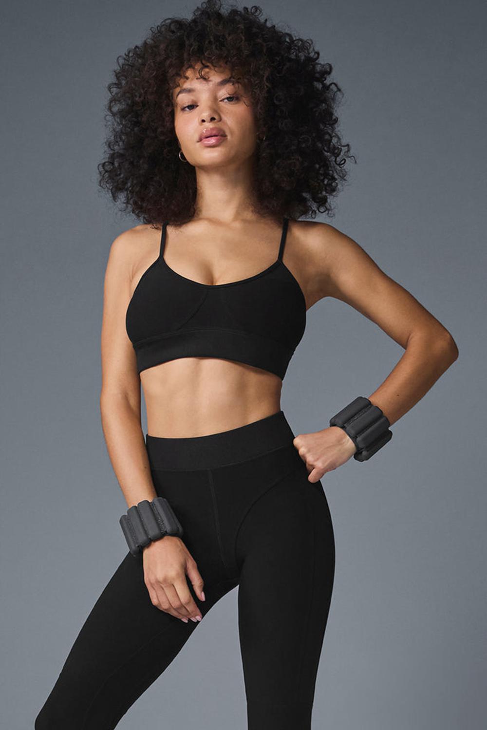 Women Alo Yoga Alosoft Head Start Bra Black | India  31597-DWRY