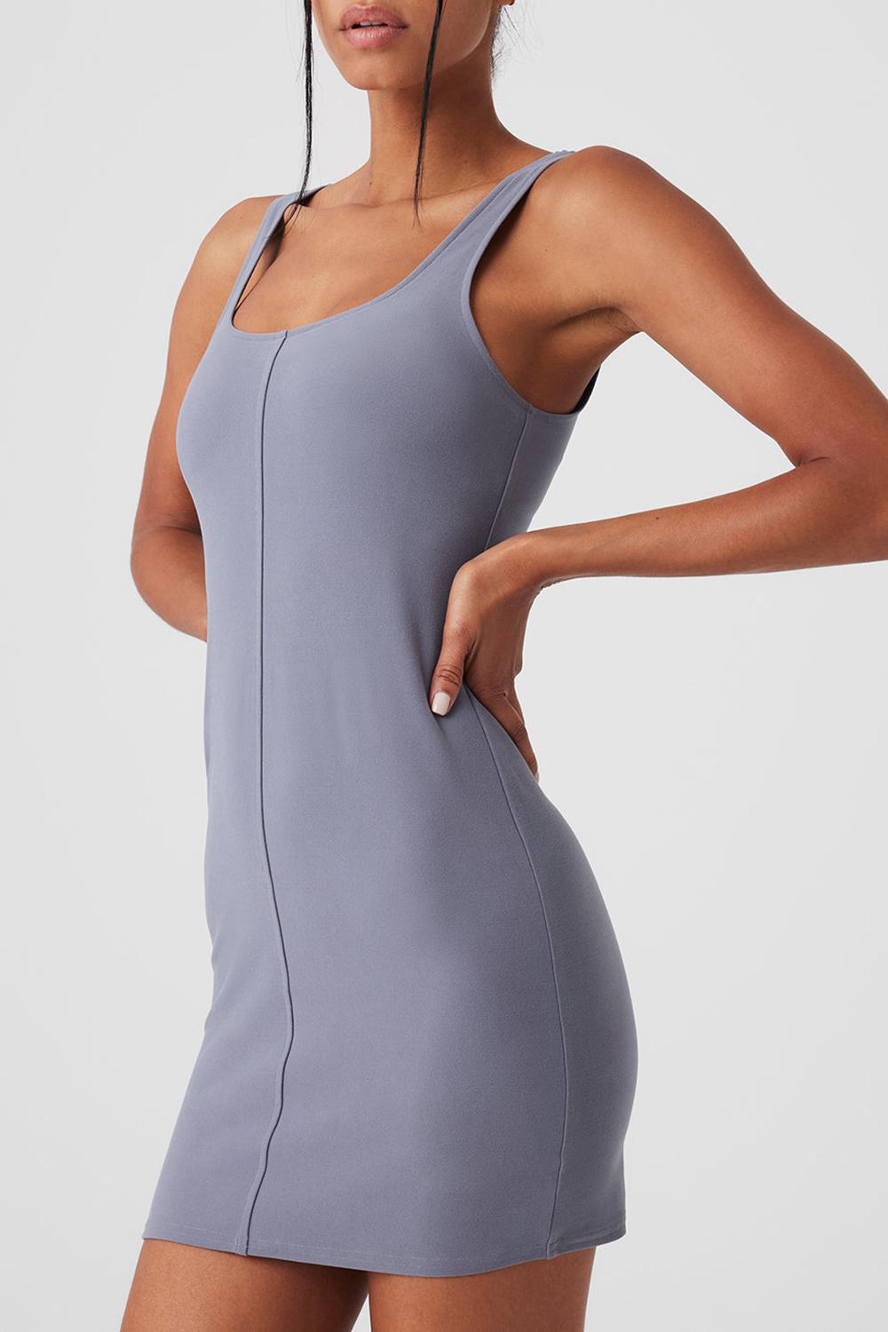 Women Alo Yoga Alosoft Head Start Dress Fog | India  39568-ZJLO