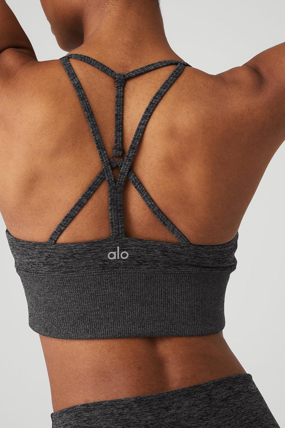 Women Alo Yoga Alosoft Lavish Bra Dark Heather Grey | India  73496-EXJH