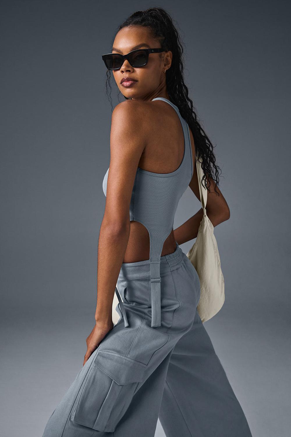 Women Alo Yoga Alosoft Ribbed Revelation Tank Steel Grey | India  21764-AHNI